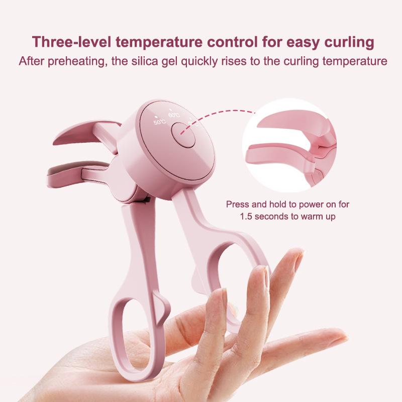 Portable Electric Heated Eyelash Curler Usb Rechargeable Heated Lash Curler For Women Long Lasting Anti-Scald Finalize Eyelash
