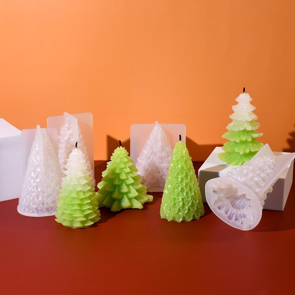 Silicone Candle Mold Tower Christmas Tree Resin Plaster Mold Scented Candle Molds  Party Decoration
