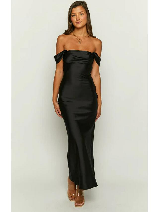 2023 Frühling/Sommer Europäisches & Amerikanisches Ein-Schulter Satin Rückenfreies Abendkleid