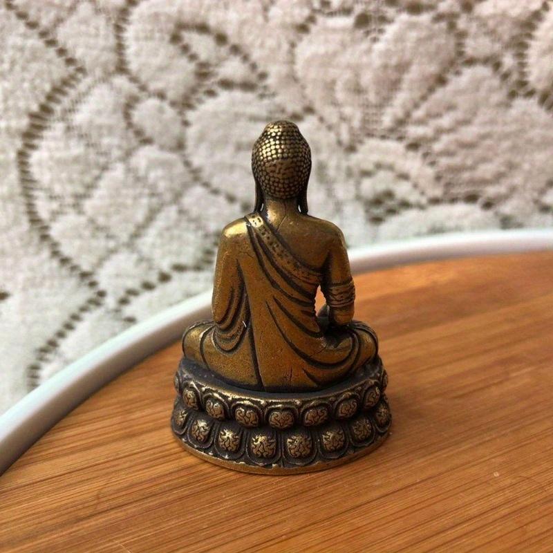 1PC Pure Copper Sakyamuni Buddha Statue Fengshui Figurine Craft Ornament Home Office Decor