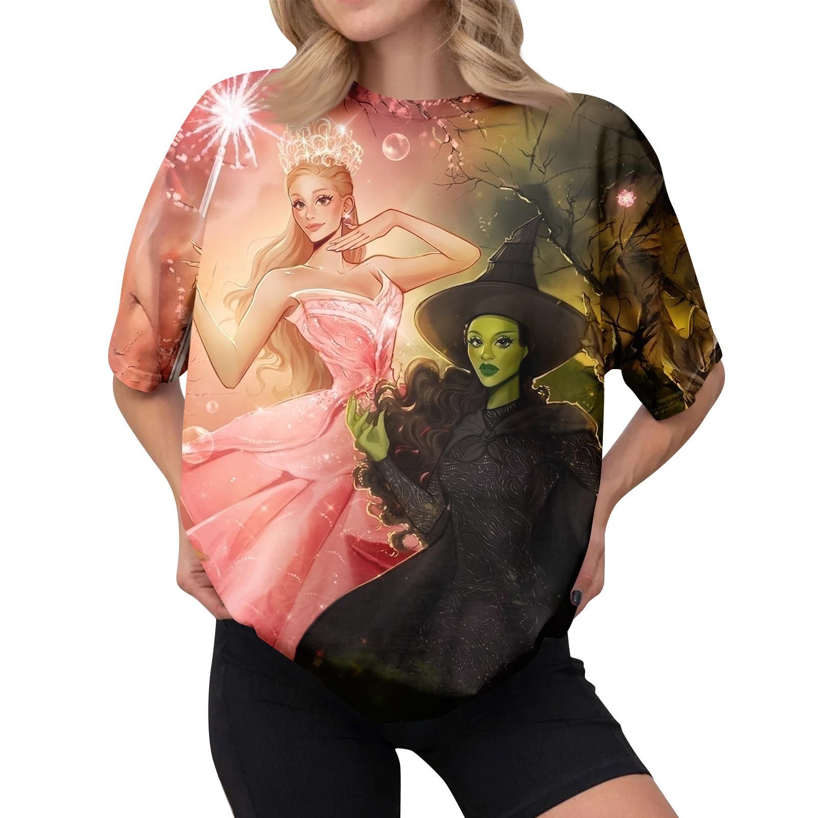 

Women s Casual Printed T-shirt Round Neck Pullover Short Sleeve Top XL