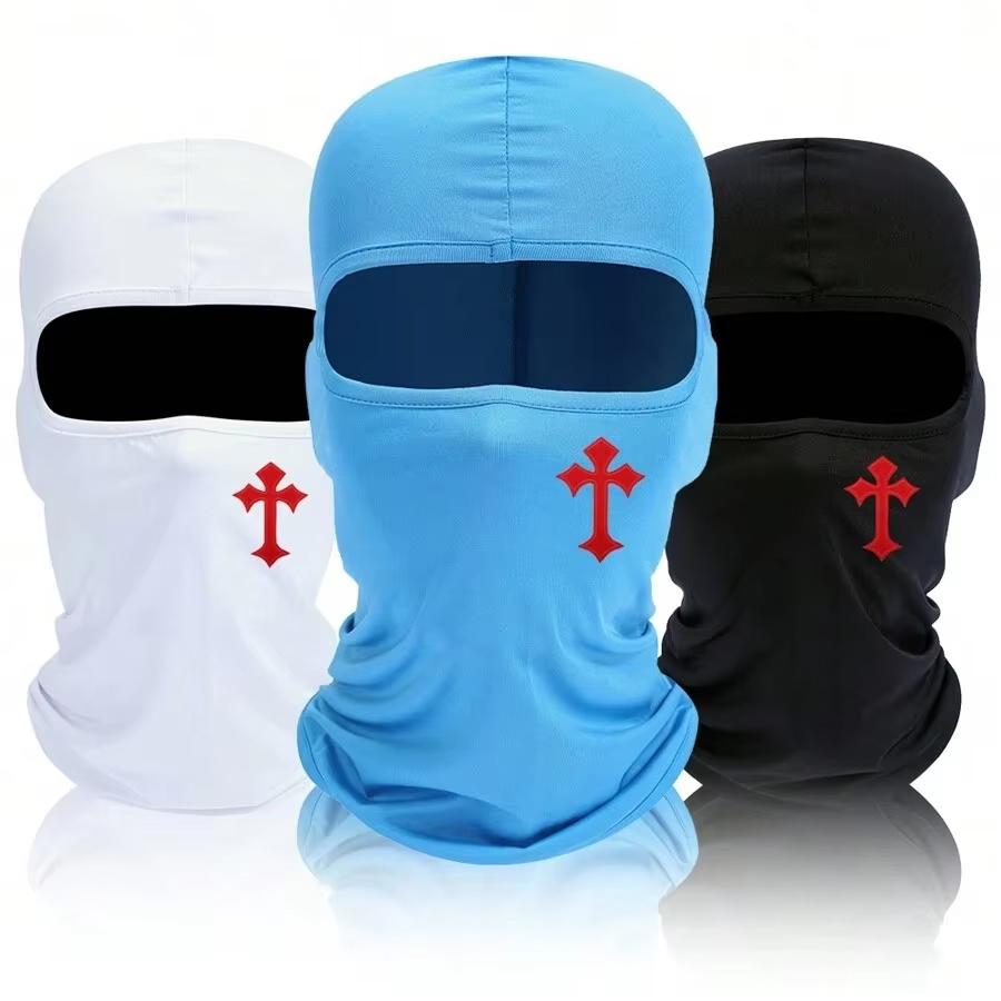Cycling Face Mask, Cross Print, Men's and Women's Outdoor Equipment, Sun Protection, Breathable Balaclava Hat