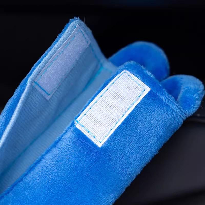 Cartoon Cute Stitch Seat Belt Protective Cover Anime Lilo & Stitch Soft Plush Car Shoulder Belt Car Inside Decoration
