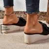 Women's Thick Sole Sandals Solid Color Versatile Bow High Quality Platform