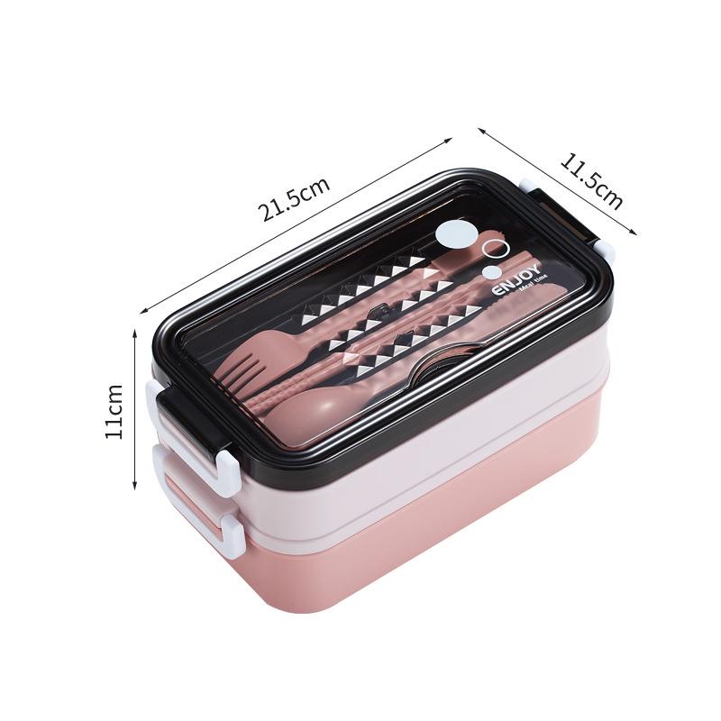Double-Layer Microwave Safe Lunch Box Heat Preservation Portable Sealed Fresh-Keeping with High-Temperature Resistance розовый 1390₽