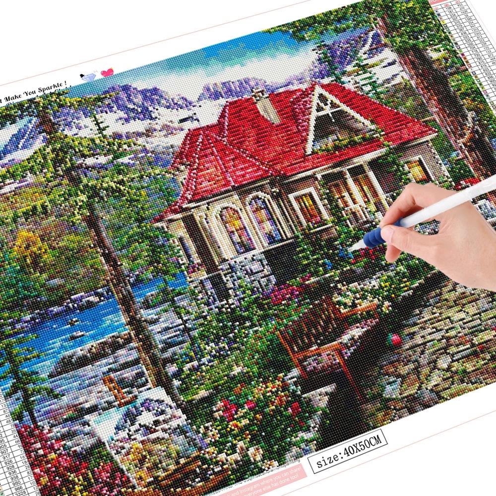

HUACAN алмазная живопись Новый 2022 пейзаж полная вышивка цветок наборы крестиков 5D алмазная мозаика художественный подарок домашний декор Full Square 20*30 cm