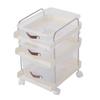 Rolling Utility Cart with Drawers PP Clear Mobile Utility Storage Cart with Lockable Wheels for