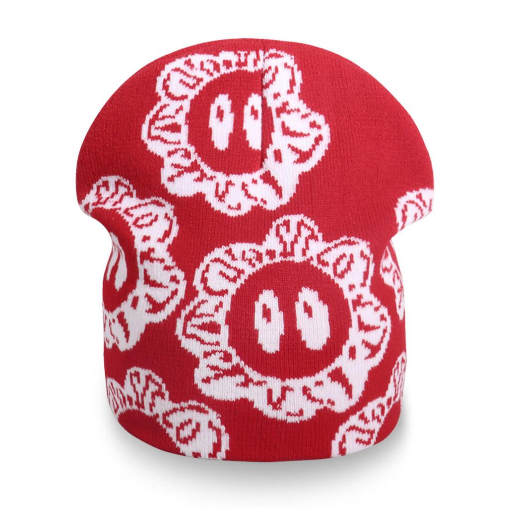 Fashion Knitted Warm Hat With Flower Embroidery Design For Daily Cold Season