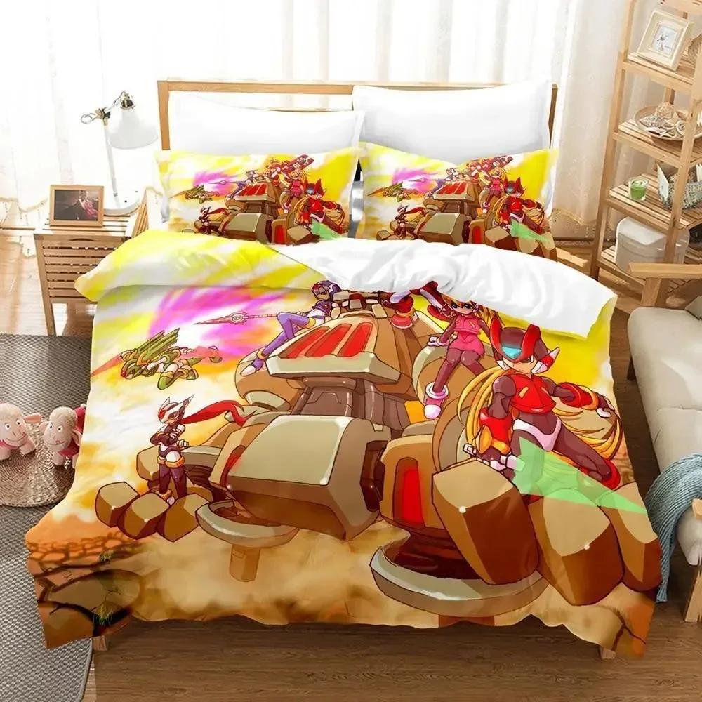 3D New Anime Game Mega Man Zero Bedding Set Printed Bed Set With Pillowcase Bed Duvet Cover Single Double Queen Super King Size