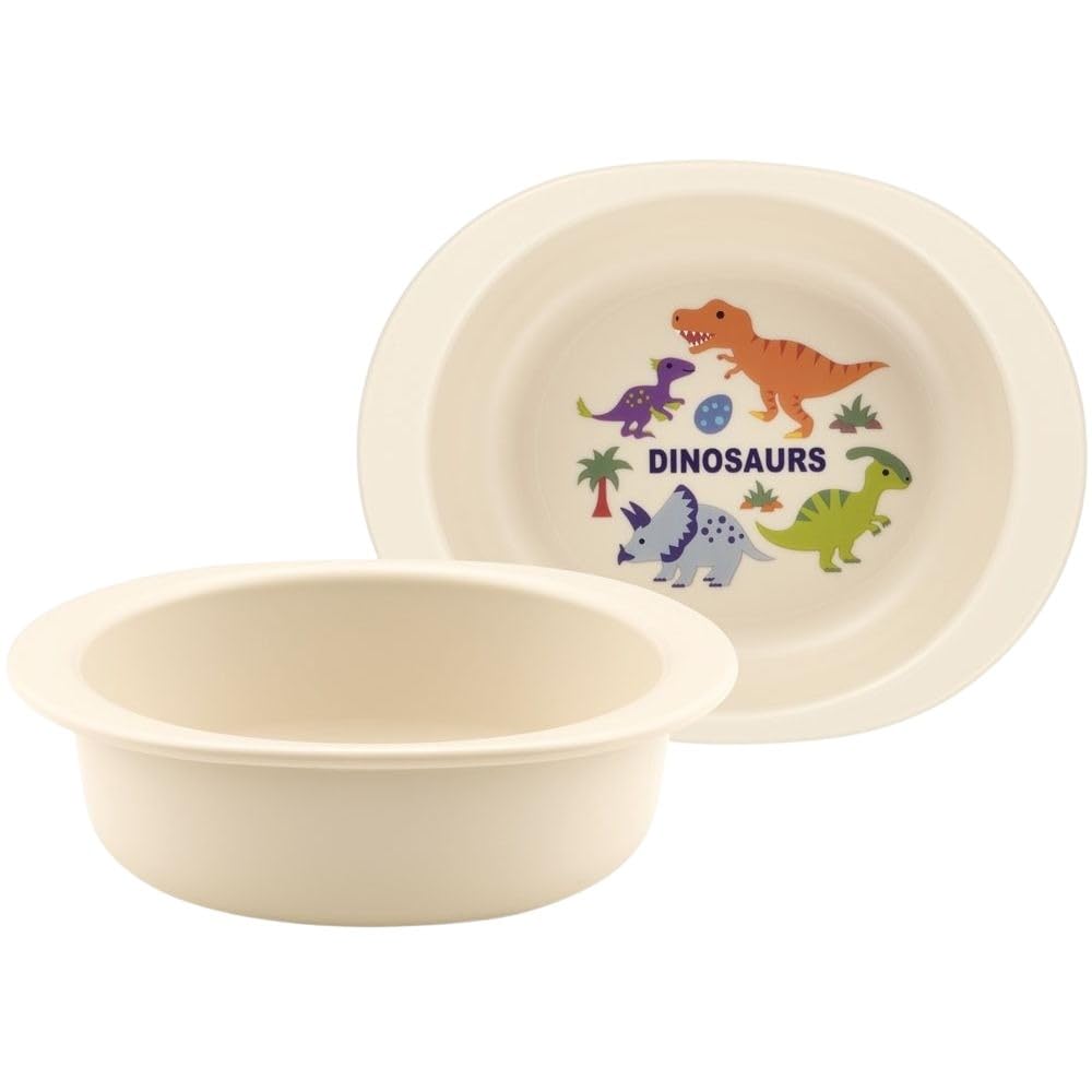

SKATER Детская маленькая для детей около 5 месяцев Посуда с рисунком динозавра, миска, старая, антибактериальная, пластиковая, 290 мл, XP24AG-A