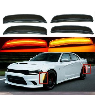 4Pcs LED Side Marker Lights Front Rear For 2015-2023 Dodge Charger Smoked Lens