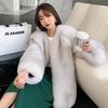 Fox fur coat women's medium and long winter new thickened light wool coat