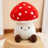 New Soft Cartoon Mushroom Plush Vegetable Toy Fluffy Stuffed Hug Pillow Realistic Natural Plant Baby Doll Comfort Birthday Gift