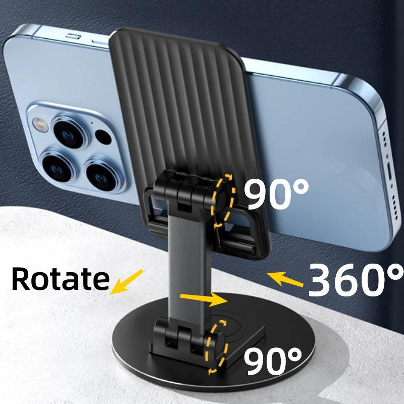 Foldable Mobile Phone Holders Adjustable Desk Mount Stand For Phones 360° Rotatable Tabletop Holder