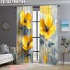 2pcs, Curta 2D Print Retro Floral Flower Fabric (without Rod) Home Decor Ldeal for Living Room, Bedroom & Home