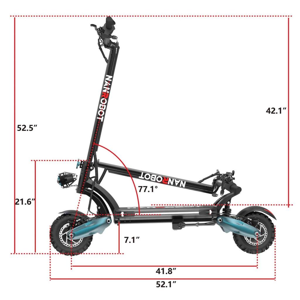 Nanrobot D6+ 2.0 Electric Scooter for Adults - 2000W Dual Motor,52V 26AH Battery