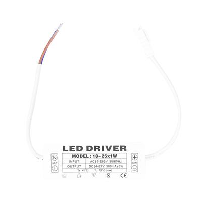 18?25X1W LED Sürücü Sabit Akım 300mA Giriş AC85?265V Çıkış 54?87VDC LED Sürücü Transformatörü