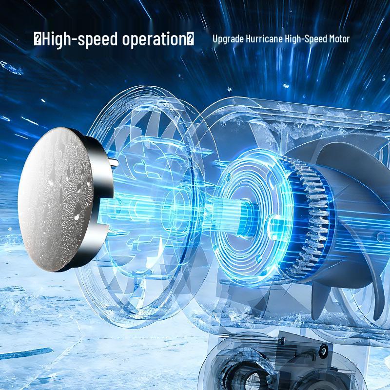 Foldable Handheld Mini Fan: High-Speed Cooling, Rechargeable, Long Battery, Portable with Digital Display and Ice Pack.