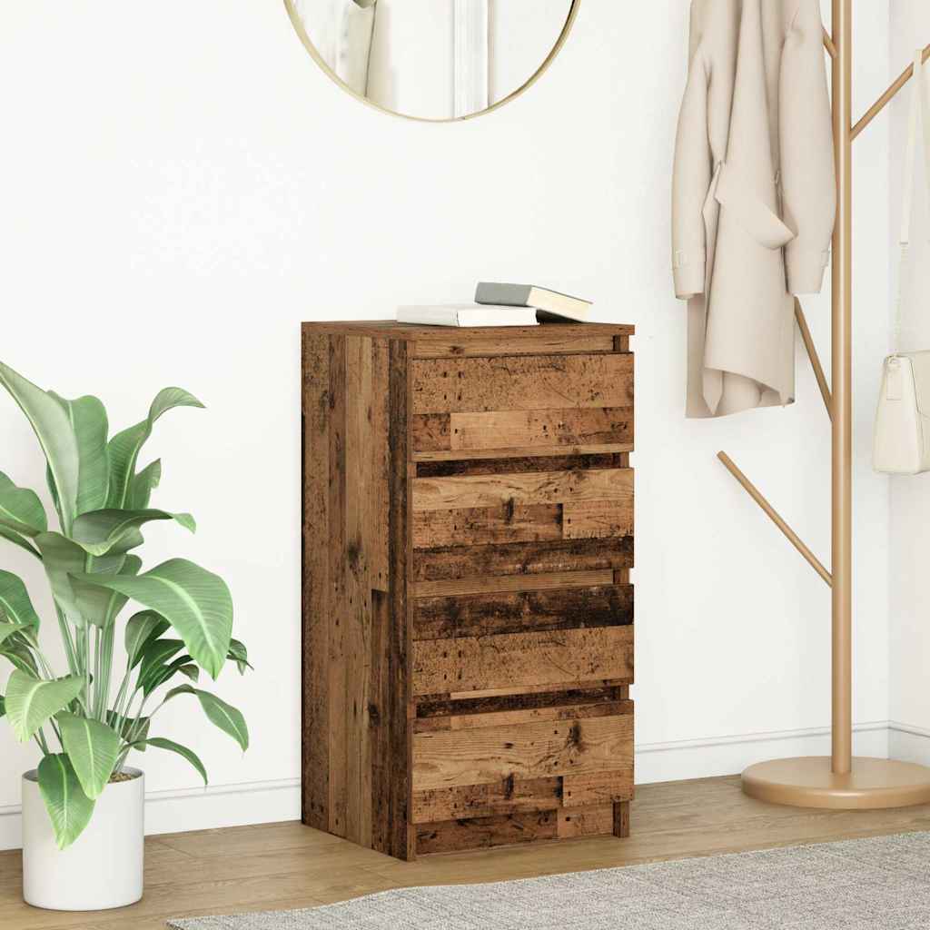 Sideboard with Rustic Wood Look 37.5 x 35 x 76 cm Engineered Wood
