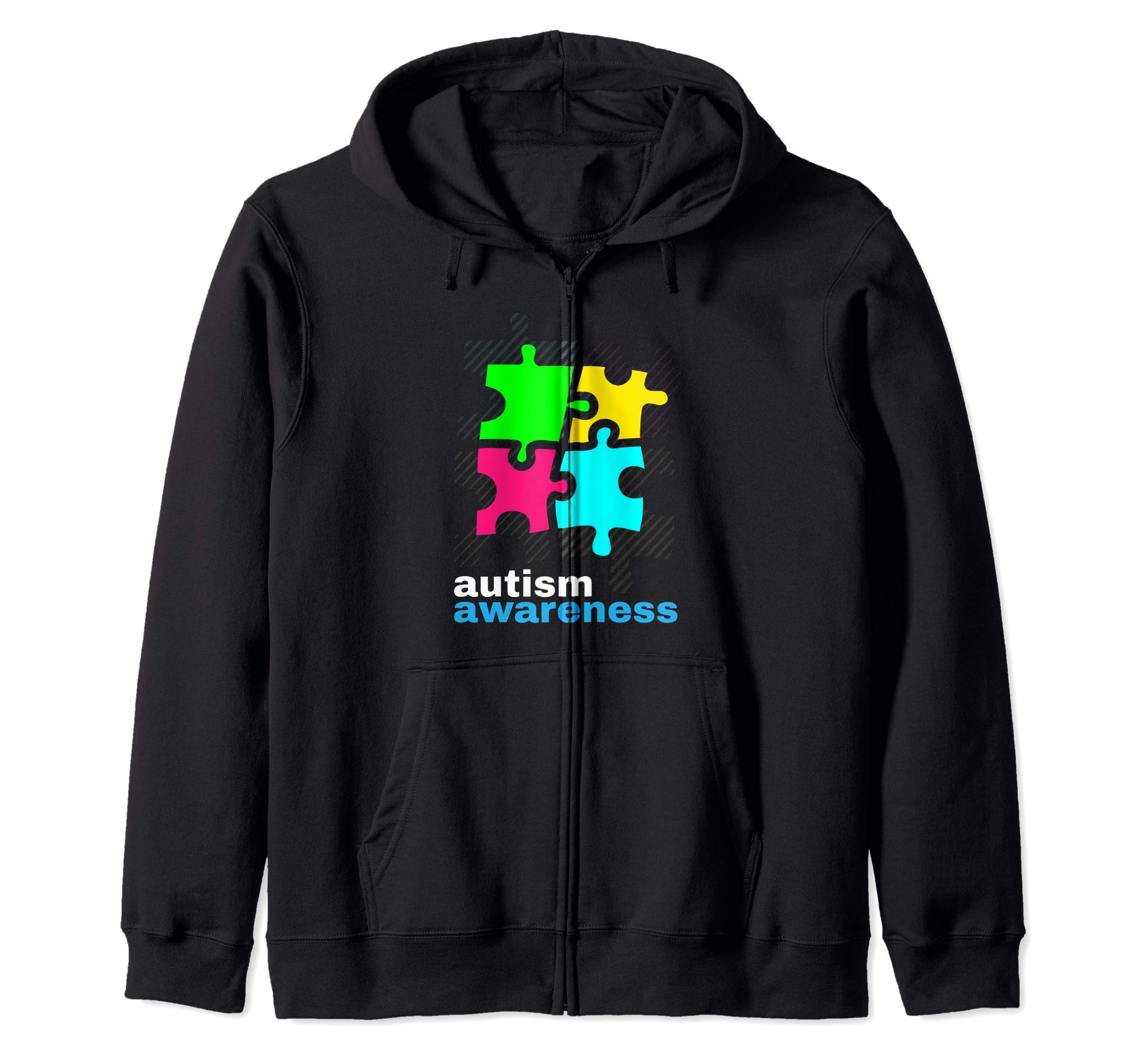 

Autism Awareness Day Moon Puzzle Piece Zip Hoodie