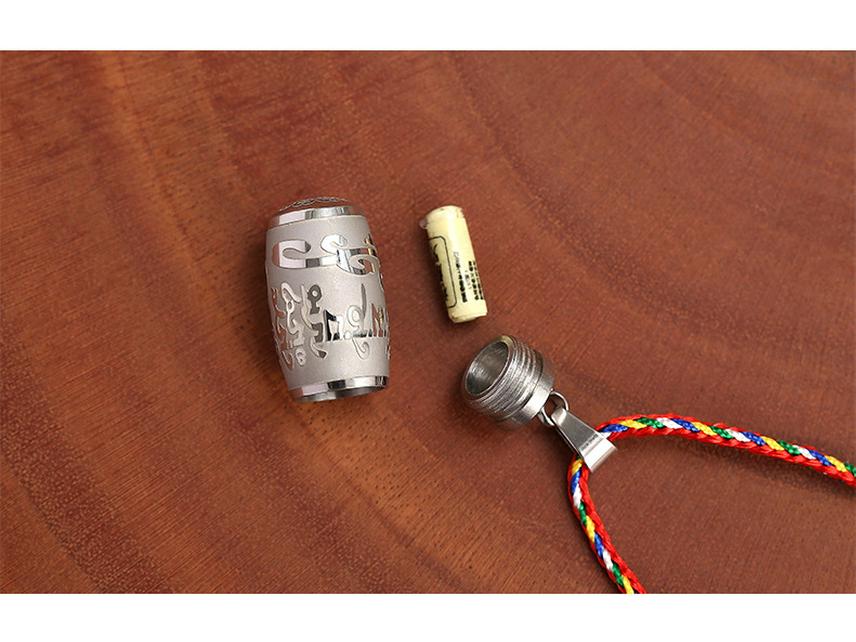 Titanium Steel Lengyan Mantra Pendant Necklace - Retro, Openable Amulet for Men & Women