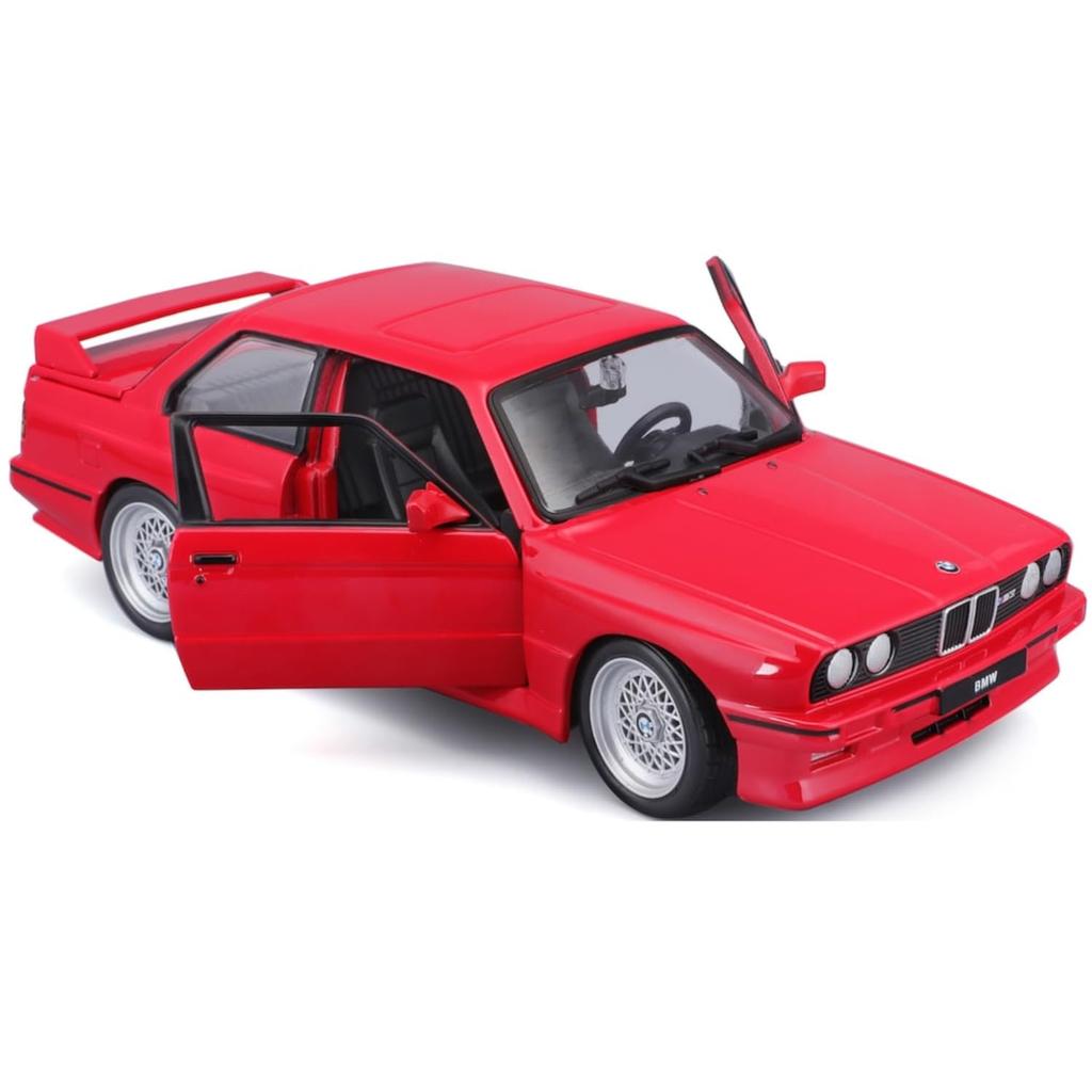 Bburago 1/24 Scale BMW M3 (E30) 1989 Red Diecast Model Car, 1:24 Scale 1988 BMW 3 Series M3 18-21100 RD