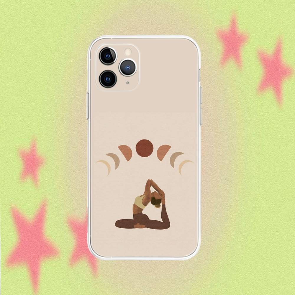 

Yoga Health Life Relax Aesthetic Transparent Clear Soft Phone Case For iPhone 17,16,15,14,13,12,11,Air,X,XR,Pro,Max,Plus Cover iPhone16e