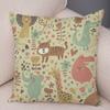 Cute Animal Pattern Cushion Cover Cartoon Friends Monkey Penguin Zebra Donkey Design Soft Square Pillow Home Decor Gift xcm