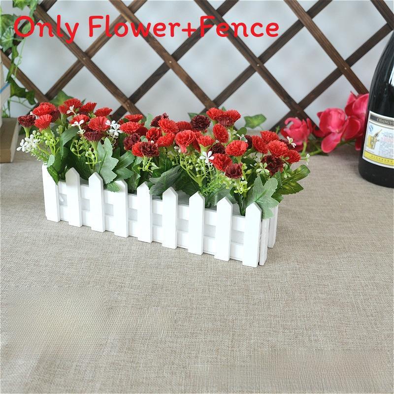 Home Living Artificial Plant Set With Wooden Fence For Wedding Decor And Photo Props