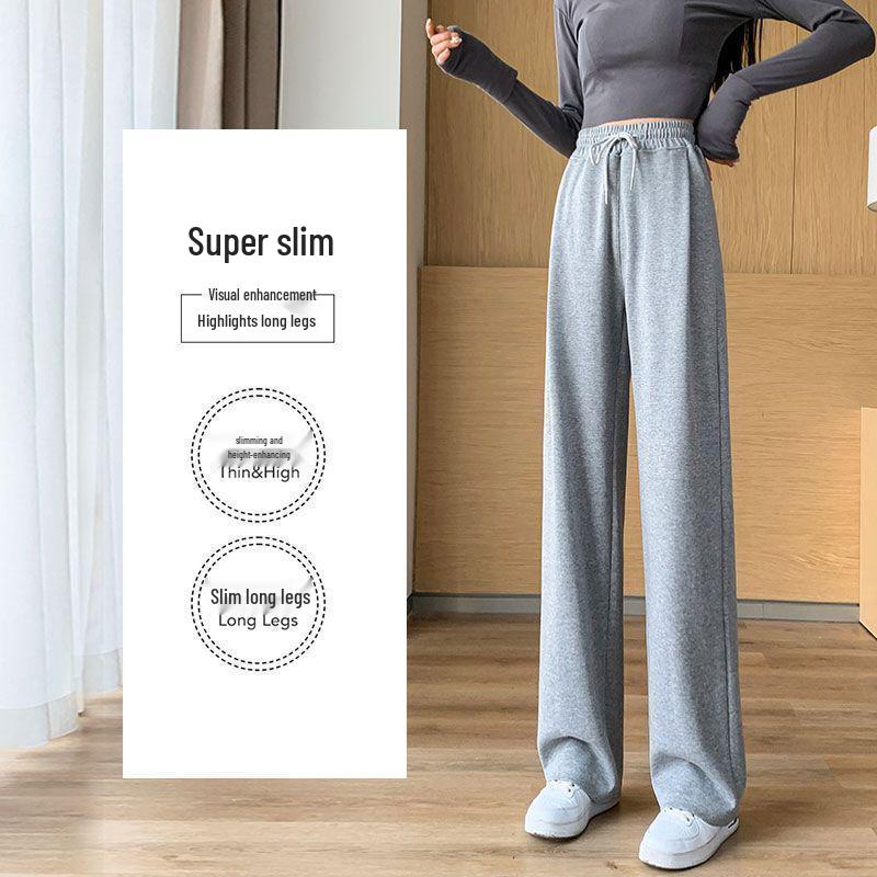 Dámské černé kalhoty s vysokým pasem a širokými nohavicemi, zeštíhlující, ležérní, na jaro a podzim 2025