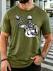 Vintage Skull Barista Pour Coffee Graphic Unisexs Soft Cotton Short Sleeve Tshirt Loose Cafe Worker Casual Daily Streetwear Tee