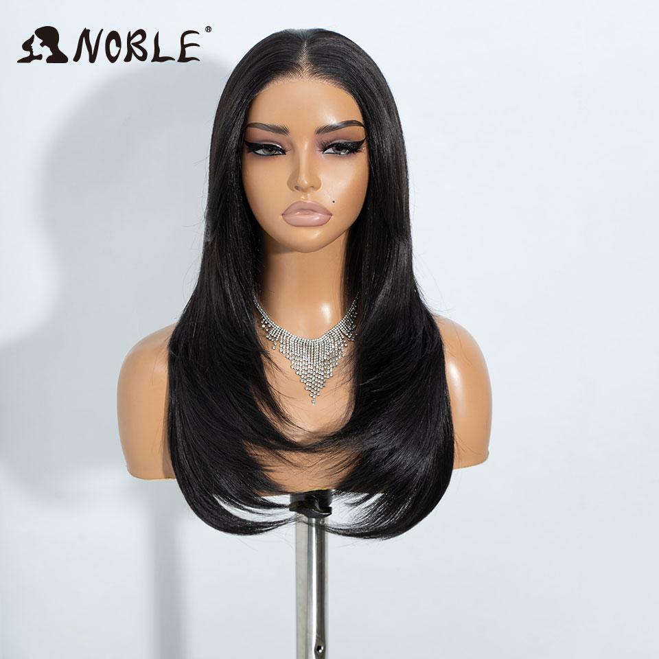 Elegantní syntetické paruky s krajkou vpředu pro ženy 13x3 Rovná krajková paruka Předvytrhaná vrstvená paruka Ombre blond hnědá bílá Cosplay paruka