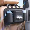 HYANGTTAI Seat Back Car Storage Rear Drive Drink Small Item Car Convenient Car Seat Storage Can Store Water Toilet Mobile Premium PU Black Pocket,