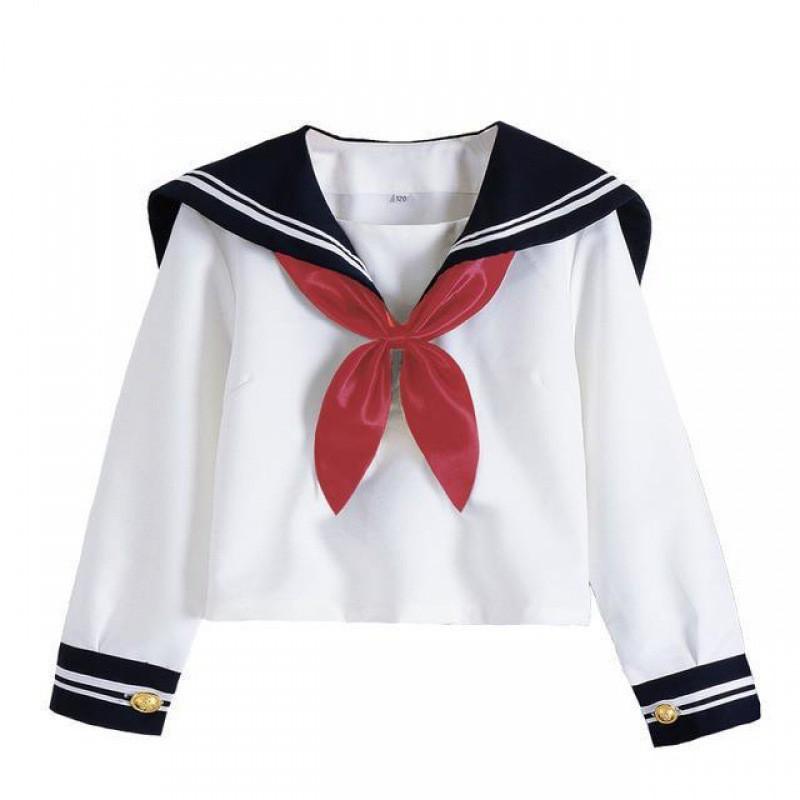 Adorable Girls Academy Style Sailor Uniform Set With Removable Hood For Summer