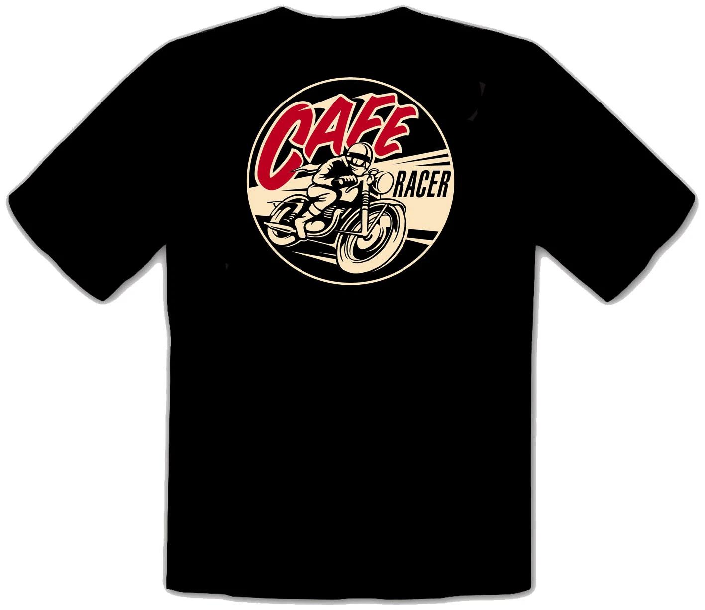 

CAFE RACER Motorcycle Bike Fun Black T-shirt -546- M