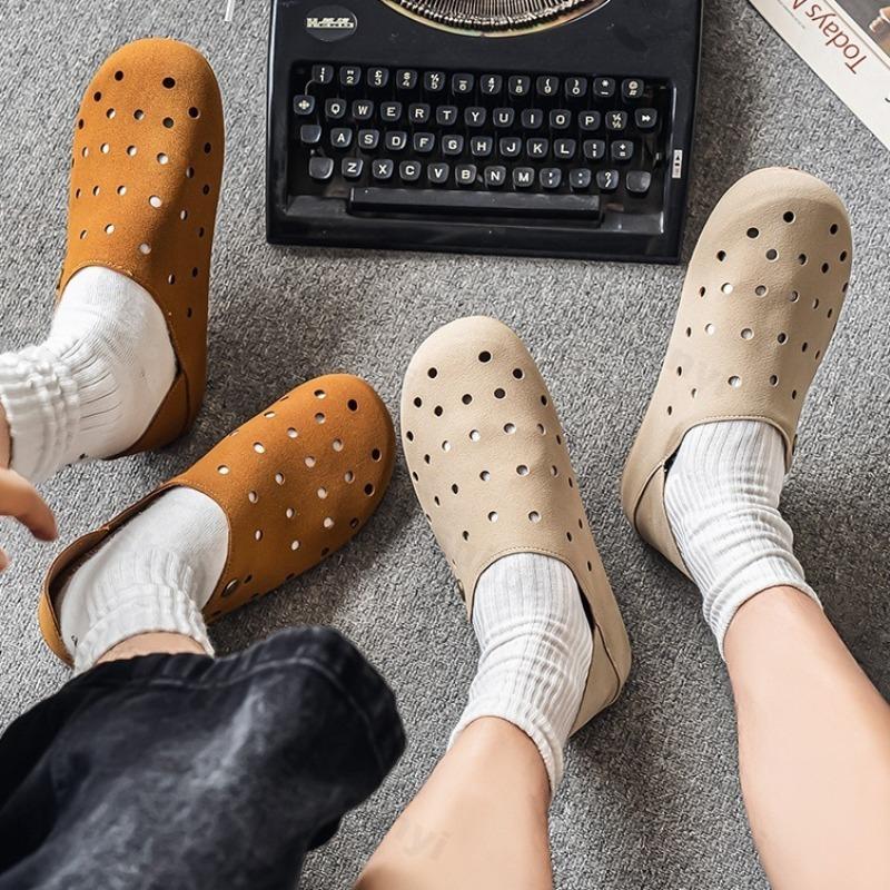 Fashion 2025 Autumn New Concise Low Top Casual Cool Slippers for Men Fashion Trend Versatile Hollow Breathable Comforatble Flat Sandals