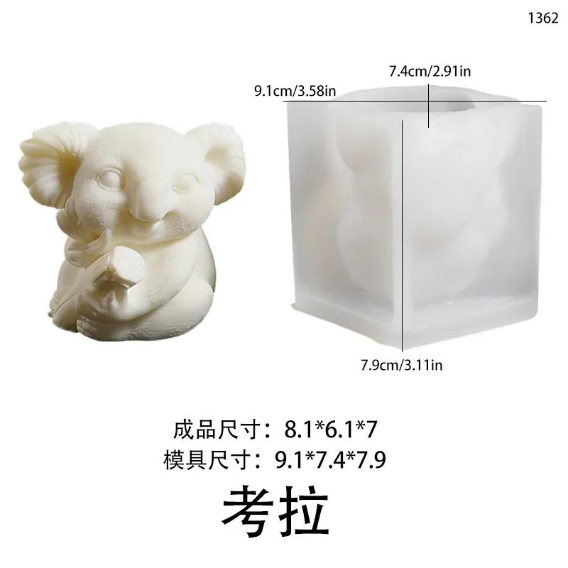 

1PCS 3D Koala Silicone Mold for Candle, Resin, Plaster & Soap Crafting, Cute Animal Silicone Molds for DIY Home Decor