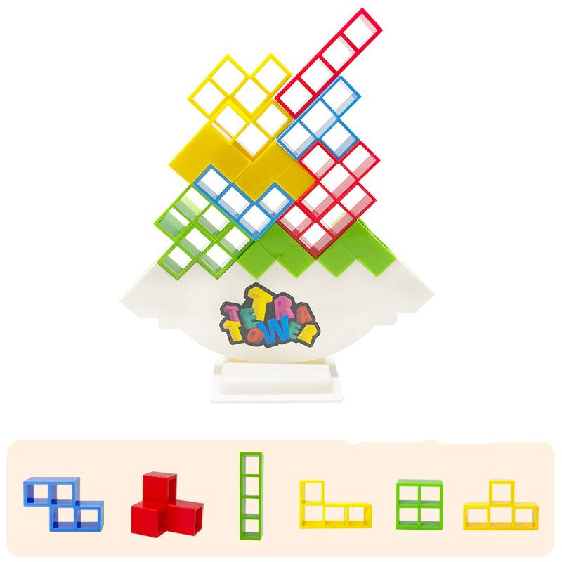 Tetra Tower Game Stacking Blocks Balance Stack Building Blocks Puzzle Board Assembly Bricks Educational Toys For Children Adults