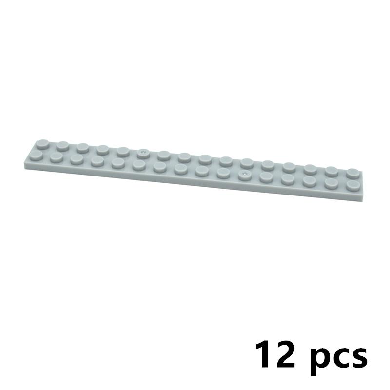 

Non-Toxic 12Pcs Diy Building Blocks Thin Figures Bricks Plate 2X16 Educational Creative Size Compatible With 4282 Toys For Children