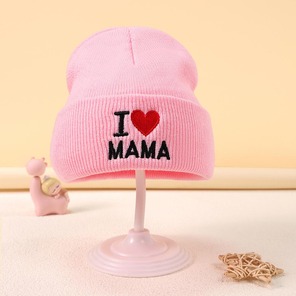 Embroidery Knitted Hat Dopamine Color Warm Windproof Cover Wool Hat Moisture