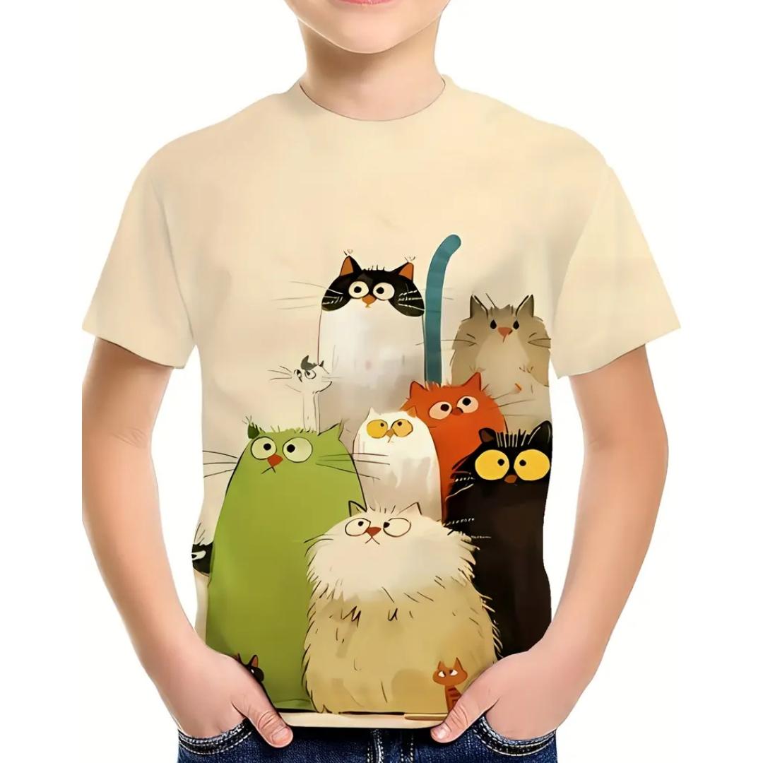 

Детская одежда Футболка для мальчиков Дышащие модные топы с круглым вырезом для девочек Лето 100