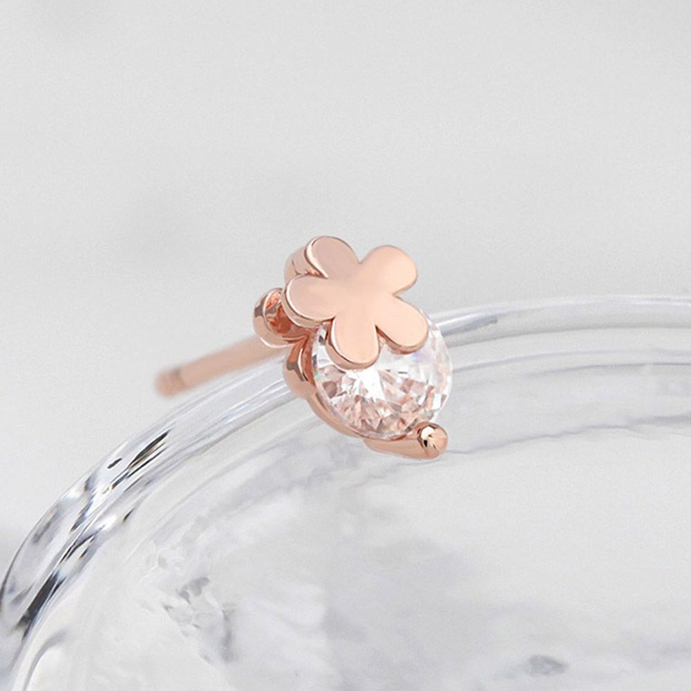 Piercing Flower 14K Flower Rose Gold Needle Cubic