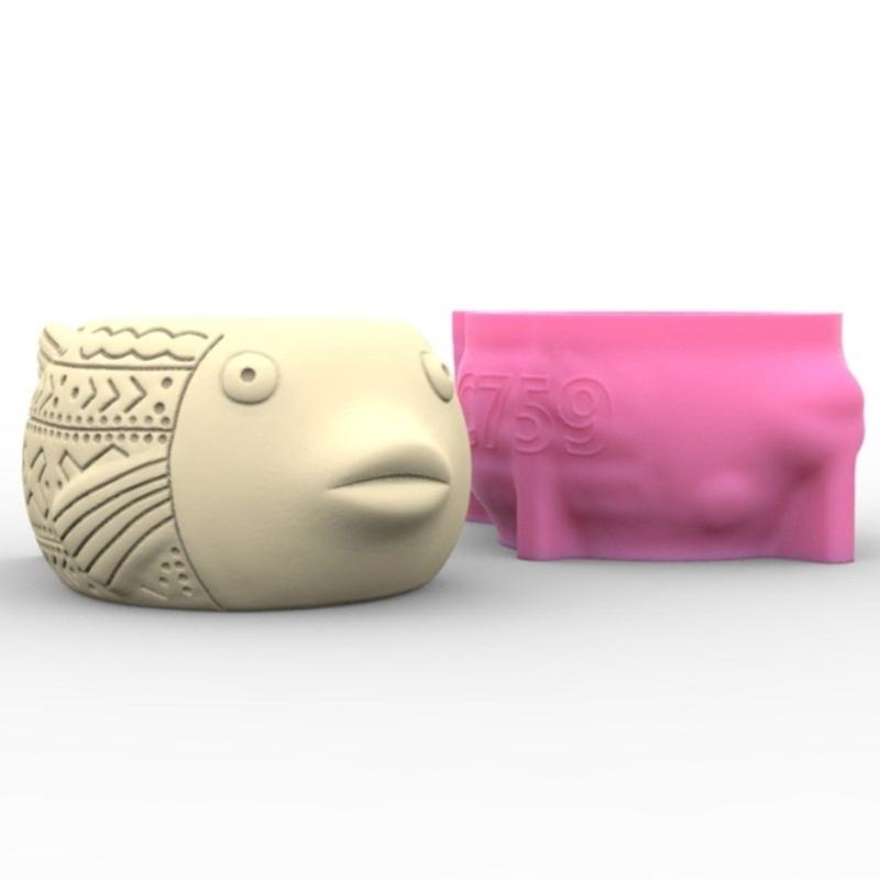 Creative Silicone Planter Mold Unique Succulent Vase Molds Fish Shape Flexible Silicone Molds Gift for Craft Enthusiasts