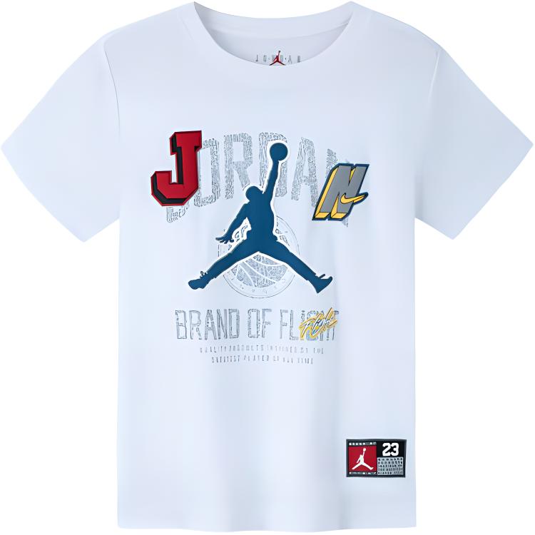 New Jordan T Shirt SS24 Pure White Teenagers JD2312033PS-001