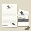 1 Set Stationery Paper and Envelopes Set Little Black Cats Letter Writing Paper Stationary Paper for Letter Writing