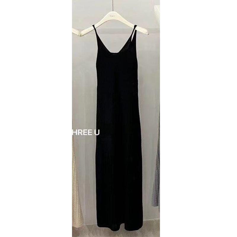 Women's Summer White Knitted V-Neck Suspender Dress - Slim, Sexy, Pure Desire Style
