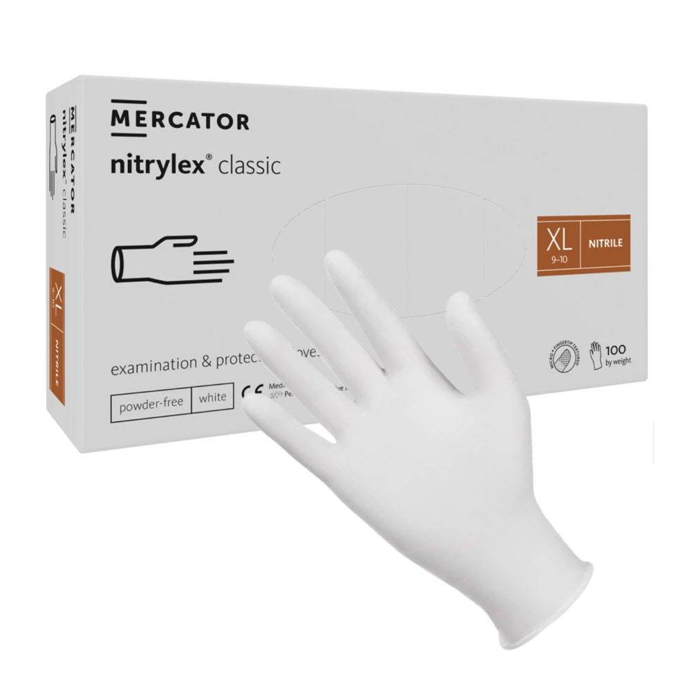Mercator Nitrylex Classic White Nitrile Gloves 100 Pieces