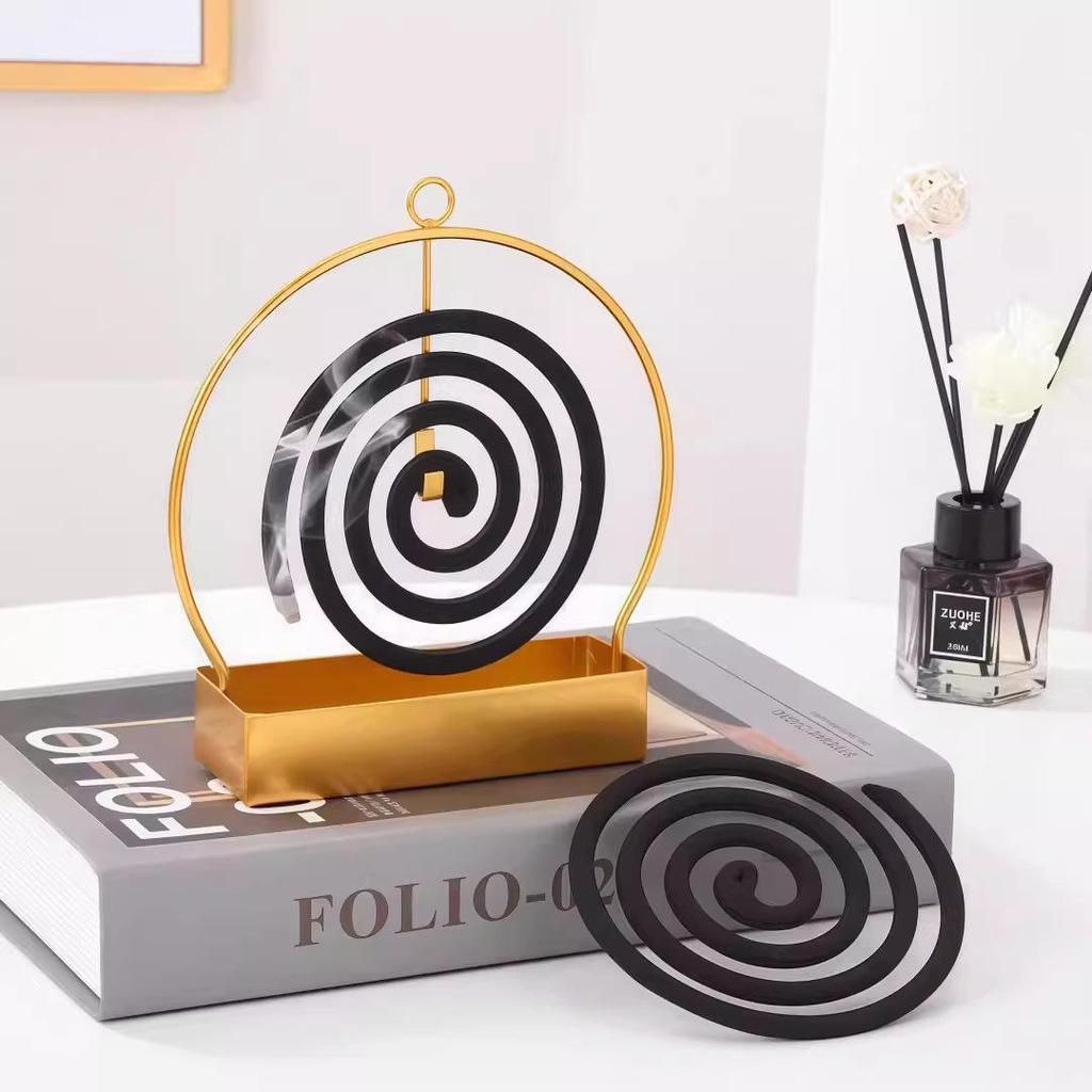 Mosquito Coil Holder: Fireproof Iron Art Ash Catcher & Incense Burner Stand