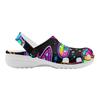 White EVA Clogs with Feather Leaf Print, Lightweight Slip On Garden Shoes, Breathable Beach Sandals, Indoor Outdoor Slippers for Men Women