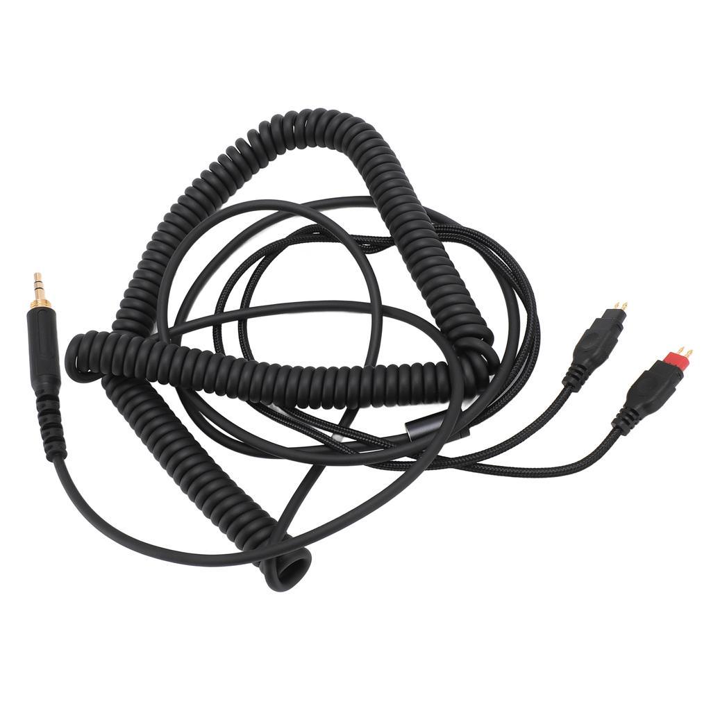 Coiled Headphone Cord Replacement with 3.5mm Plug and 6.35mm Adapter for Sennheiser HD650 HD660 S HD